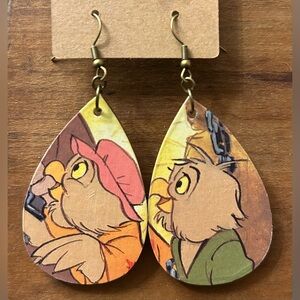 Upcycled Robin Hood Drop Earrings